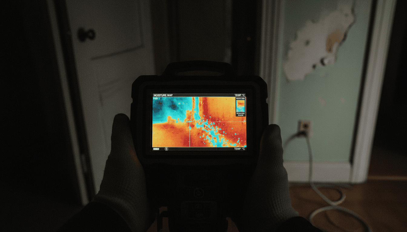 Thermal imaging moisture detection in Bronx property